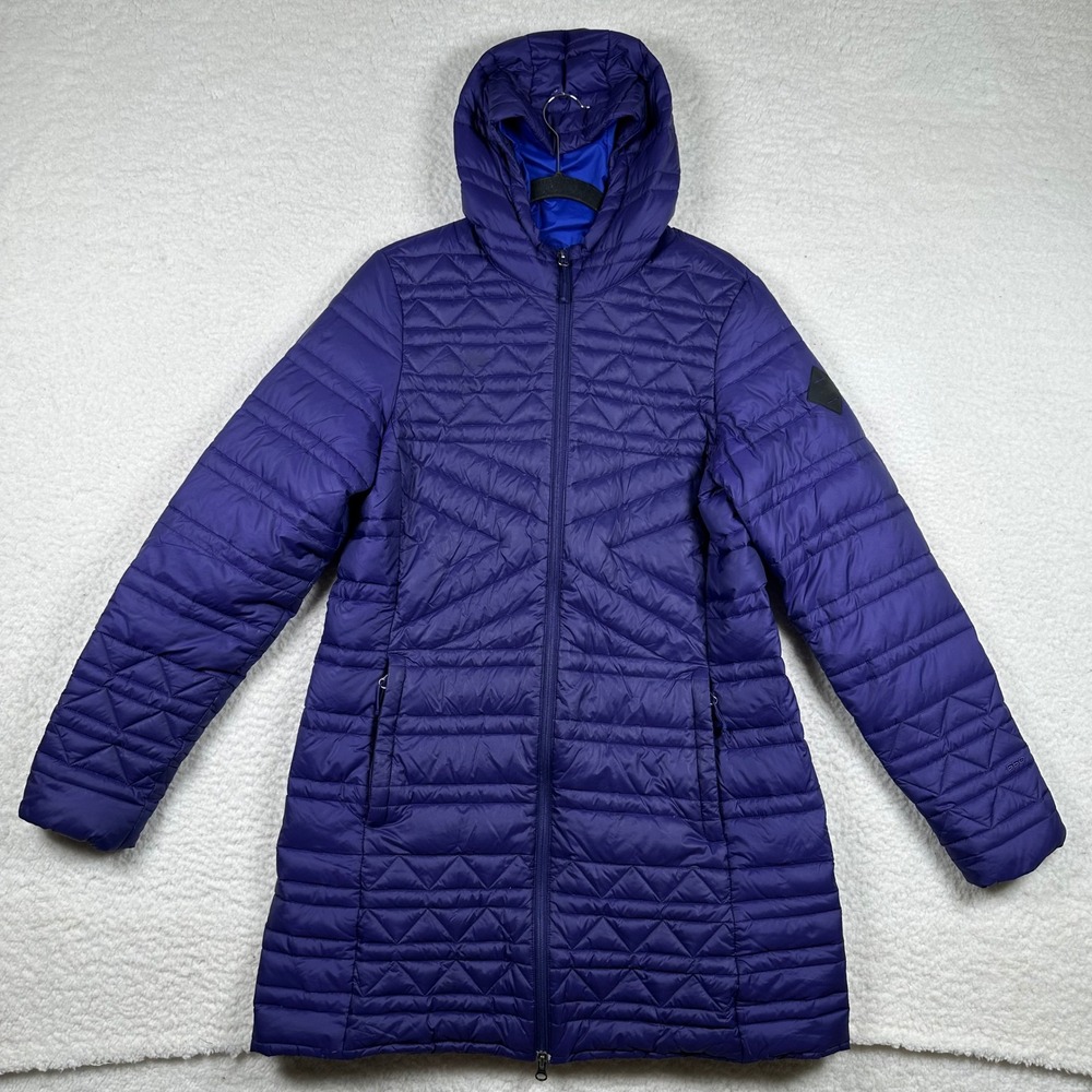 The North Face Puffer Parka Womens 550 Down Quilted Hooded Jacket L Purple Warm